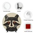thumbnail image 4 of Zufioo Retro Raccoon Graphic Print Print Bone China Decorative Plate, Ceramic Dinner Plate with Stand Ceramic Decoration Homewares-6in, 4 of 6