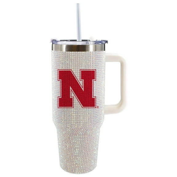 NCAA Nebraska Huskers 40 ounce Stainless Steel Tumbler with Bling Treatment