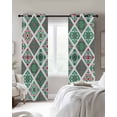 thumbnail image 4 of Vintage Boho Blackout Curtains for Bedroom Living Room Darkening Curtains 84 Inch Length 2 Panels Set Middle Century Bohemia Style Green Window Curtain Window Treatment Grommet Drapes 42"x84", 4 of 9
