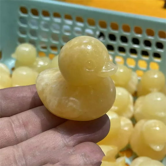 GKNET TOP! Natural yellow Aventurine duck Quartz Carved Crystal Skull Healing 1pc