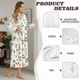 thumbnail image 6 of Tutolipy Floral Print Nightgowns for Women Long Sleeve Sleepwear Breathable Loungewear V Neck Sleepshirts for Home, S, 6 of 7
