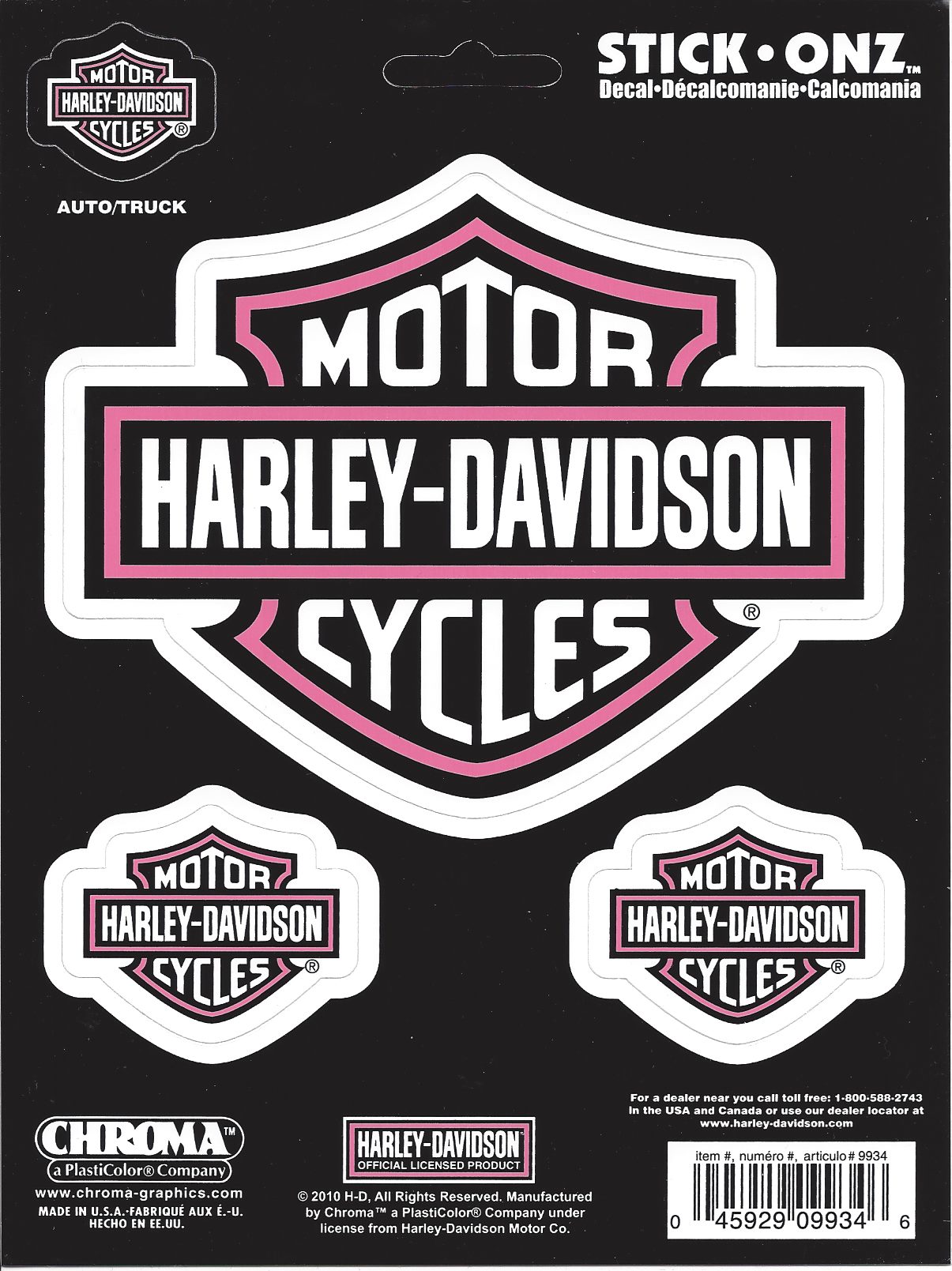 HarleyDavidson White With Pink Decal Set
