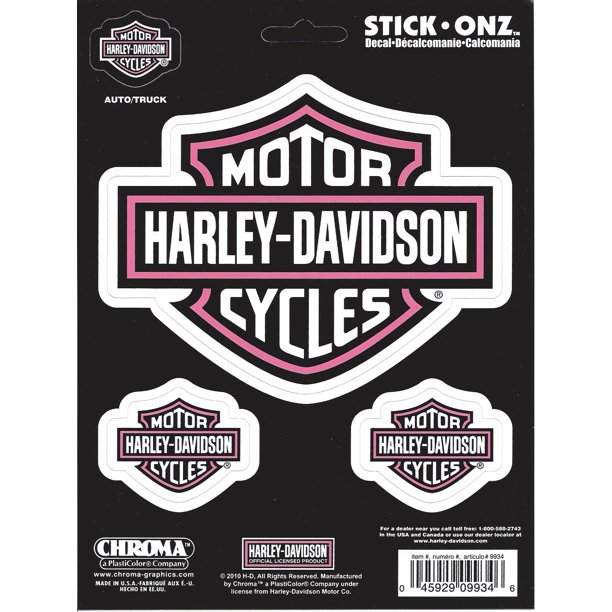 HarleyDavidson White With Pink Decal Set