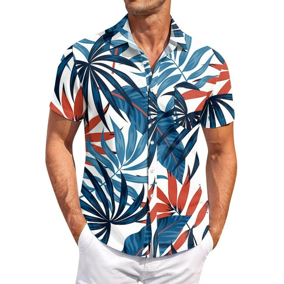 Yiaimeir Men's Vintage Button Down Bowling Shirts Short Sleeve Summer Beach Shirt，Size M-3XL