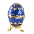 thumbnail image 3 of fenteer Enamelled Jewelry Box Egg Shape Gift Jewelry Box for Easter Birthday Holiday, 3 of 8