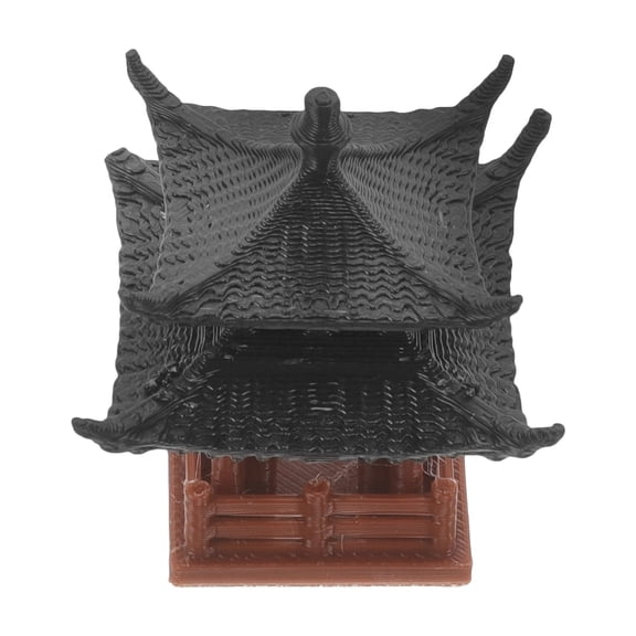 Pretyzoom Realistic Plastic Chinese Pavilion Statue for Home and Micro Landscape