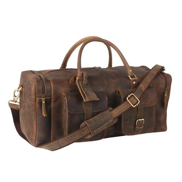 Bolsa de viaje KomAlc de piel deportiva de 60 cm con bolsillos