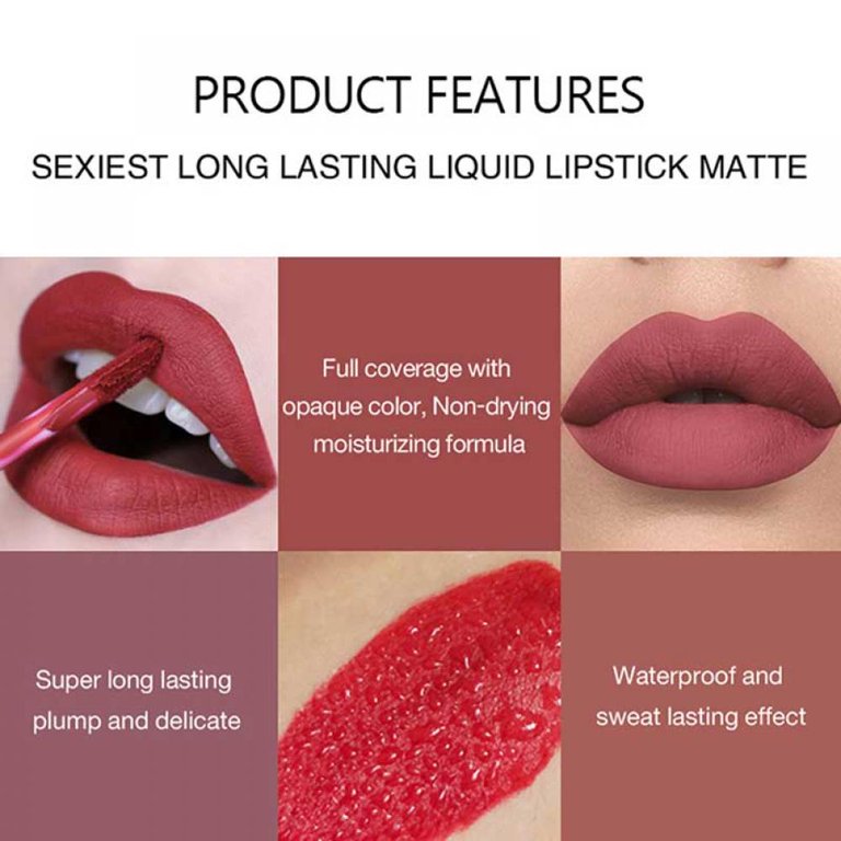 Waterproof Long Lasting Dark Red Matte Mat Lipstick Gift Set - Walmart.com