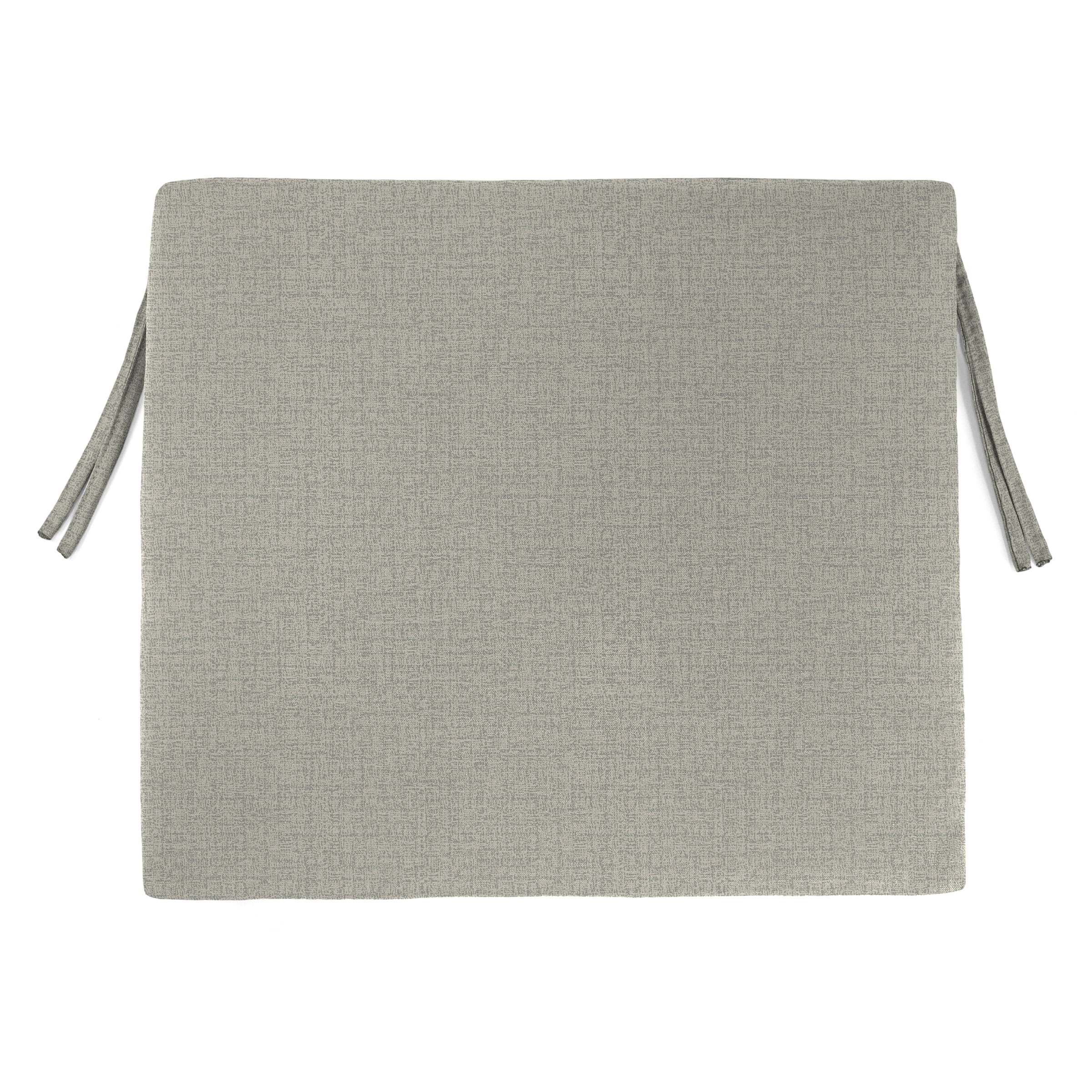 Jordan Manufacturing 17" x 19" McHusk Stone Grey Solid Rectangular Outdoor Chair Pad Seat Cushion with Ties (2 Pack)