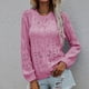 thumbnail image 2 of Cárdigan para mujer, cárdigan de punto con botones huecos sólidos y cuello redondo a la moda Odeerbi  ODB-3, 2 of 9