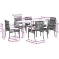 thumbnail image 4 of vidaXL 7 Piece Garden Dining Set with Cushions Grey Poly Rattan, 4 of 4