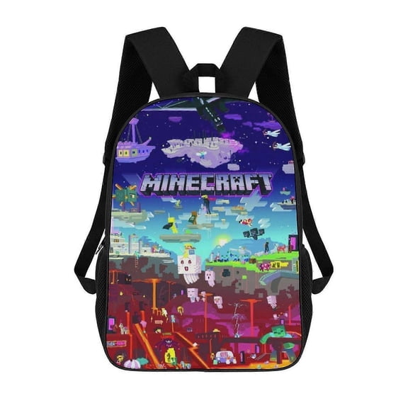 g815 Minecraft Backpack Large Capacity Laptop Bag Lightweight Adjustable Straps Casual Large Capacity vbv815