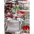 thumbnail image 4 of Outdoor Tablecloth with Umbrella Hole and Zipper, Christmas Round Table Cloth 54 Inch Waterproof Tablecloth, Red Truck Xmas Tree Winter Snowflakes Elk Picnic Table Cover for Patio Camping, 4 of 7