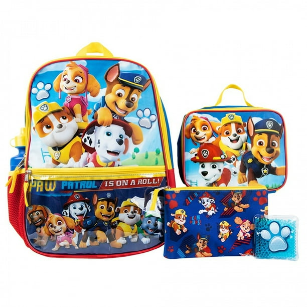 paw patrol 5 piece backpack set