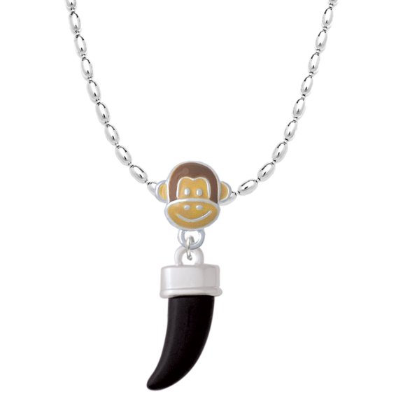 Delight Jewelry Black Sabre Tooth Mia Monkey Charm Necklace