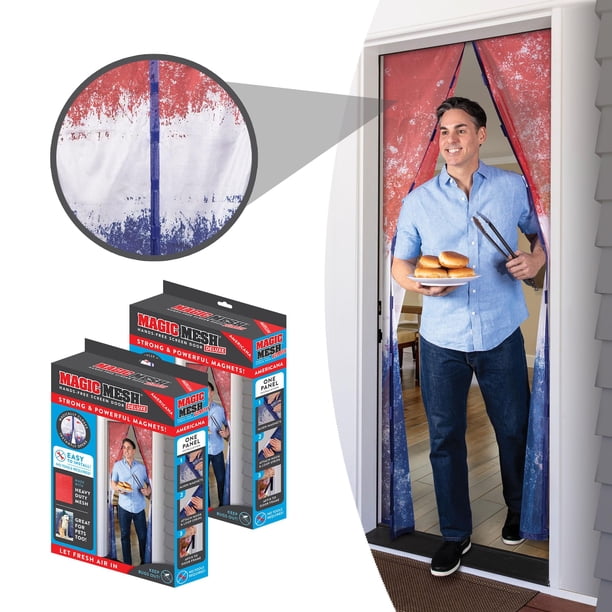 Puerta mosquitera magnética Magic Mesh Americana, paquete de 2, 99 x 211 cm
