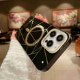 thumbnail image 1 of ELEHOLD for Apple iPhone 14 Magnetic Case with Wirless Charging, Shockproof Plating Cute Case with MagSafe Camera Lens Protector Back Cover for Women Men, black, 1 of 7