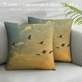 thumbnail image 3 of Nawypu  Flying Birds Decorative Throw Pillow Case, Silhouettes of Sandhill Cranes in Sunset Sky Nature Theme Photo, Couch Bedroom Living Room Cushion Cover,Orange Brown, 3 of 5