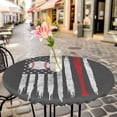 thumbnail image 4 of American Flag Fitted Tablecloth with Elastic Edged, Round Table Cloth for Dining Table, Retro US Flag Baseball Stars Gray Waterproof Oil Proof Table Cover for Indoor Outdoor 45"-54", 4 of 8