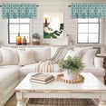 thumbnail image 4 of Abstract Floral Valance Curtain Retro Teal Green Geometric Texture Ornate Vintage Window Valances Rod Pocket Short Curtains Window Treatments for Kitchen Bedroom Bathroom Laundry 54" x 18", 4 of 9