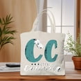 thumbnail image 3 of Stylish Distressed Teal Tote Bag - Country Countee Design Reusable Canvas Shopping Bag for Travel & Parties, 3 of 6