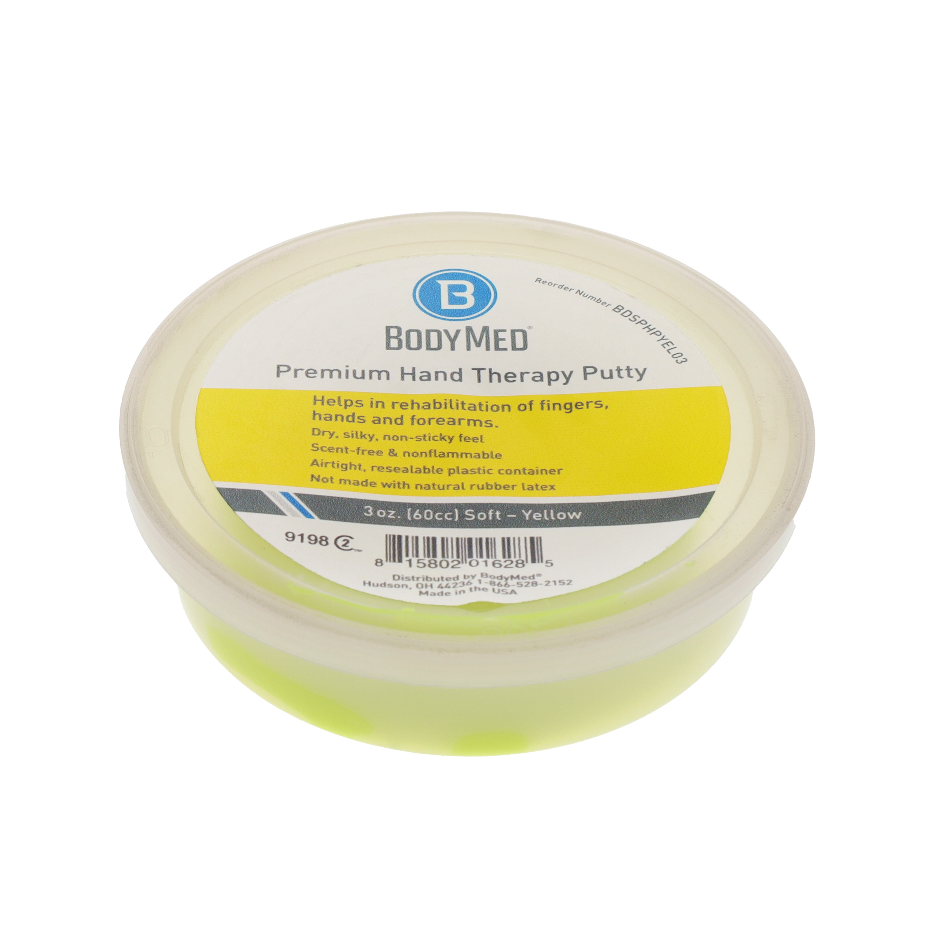 BodyMed Premium Hand Therapy Putty, Yellow, 3 Oz., Soft, Strengthening