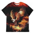 thumbnail image 3 of LAOLIUSN Funny USA Bald Eagle T-Shirt American Flag Style Graphic Tee Shirt，S-4XL, 3 of 7