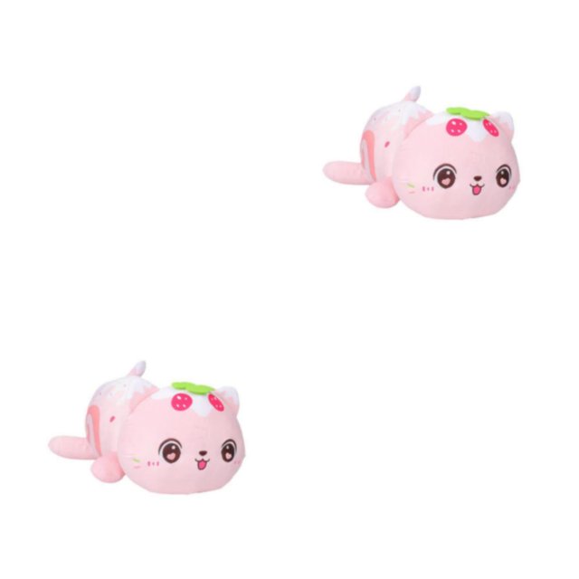 bedienty Cat Pillow - Adorable Stuffed Toy To Furry Friend Company Three-dimensional And Full With Quick Spring Can Choose Pink Strawberry Cat 2Set