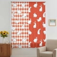 thumbnail image 2 of Japanese Rabbits Sheer Curtains 54 Inches Long, Vintage Orange Red Plaid Farmhouse Light Filering Curtains, Breathable Simi Curtain Privacy Drapes for Kitchen Bathroom Small Window Treatment, 2 of 9