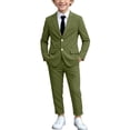 thumbnail image 1 of Odeerbi Mujeres Caballero Vestido Formal Traje Entallado Solapa Blazer Chaqueta + Traje Pantalones + Collar 3 Pcs Trajes de Boda Conjunto, 1 of 9