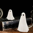 thumbnail image 6 of Walbest 2 Pcs Halloween Ghost Figurine Resin Ghost Sculpture Cute White Ghost Statue Home Table Centerpieces Mini Ghost Ornament for Kitchen Shelf Fireplace, 6 of 7