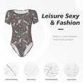thumbnail image 6 of Gaeub Hedgehogs And Flowers1 Women'S Short Sleeve One Piece Swimsuit Sexy High-Waisted Bodysuit For Swimming, Beach, Sports - Xx-Large, 6 of 9