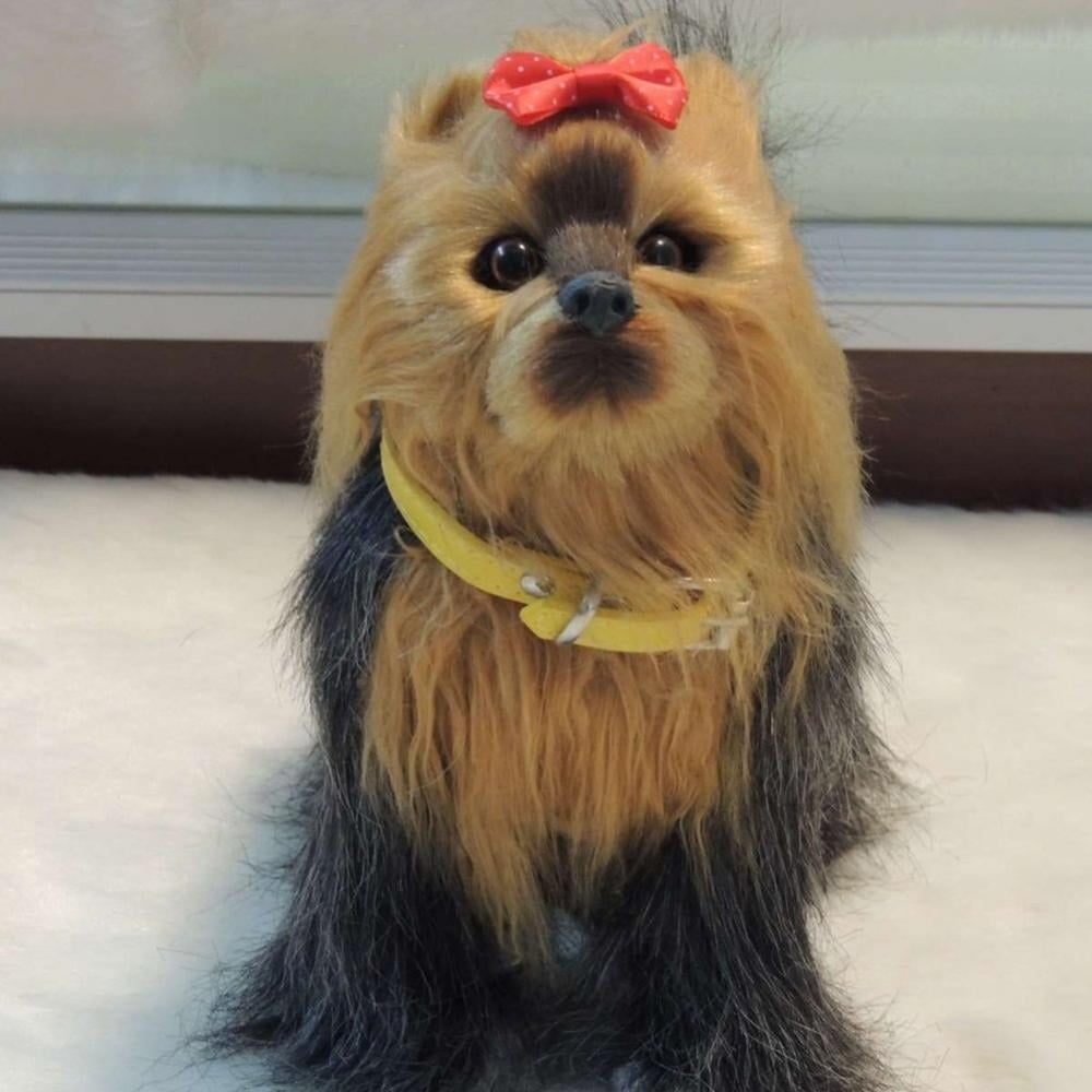 Realistic Simulation Dog Toy Plush Pomeranian Toy Doll Stuffed Animal Kids HOT