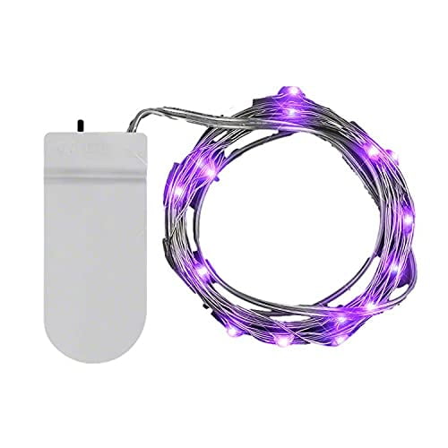 Cadena de luces LED con alambre parpadeante de 80 pulgadas, color morado