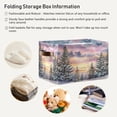 thumbnail image 5 of 1-Pack Square Closet Organizers with Handles Open Basket Bins Watercolor Winter Landscape Storage Basket for Home Office, 5 of 7