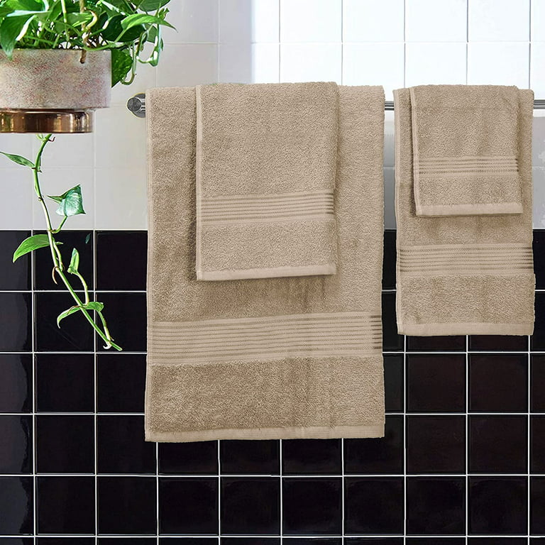  BELIZZI HOME 2 Pack Oversized Cotton Bath Towels, Tan, 28x55  inches : Home & Kitchen