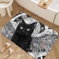 thumbnail image 3 of 1pc Black Cat with Wings Absorbent Non-Slip Bathroom Thickened Flannel Rug Decor,Soft,Quick Drying,Suitable For Indoor/outdoor Use,Bathrooms,Bedrooms,Kitchens,Terrace,Laundry Rooms,16"x24", 3 of 9