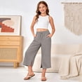thumbnail image 7 of BOOMNY Girl's Baggy Capri Pants Wide Leg Jogger Pants for Kids Trendy Elastic Waist Solid Lightweight Trousers With Pockets, 7 of 7