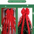 thumbnail image 3 of Christmas Tree Topper - 48x12 inches Large Buffalo Plaid Red Black Burlap Decorative Bow - Rustic Farmhouse Xmas Decorations Home Decor, 3 of 4