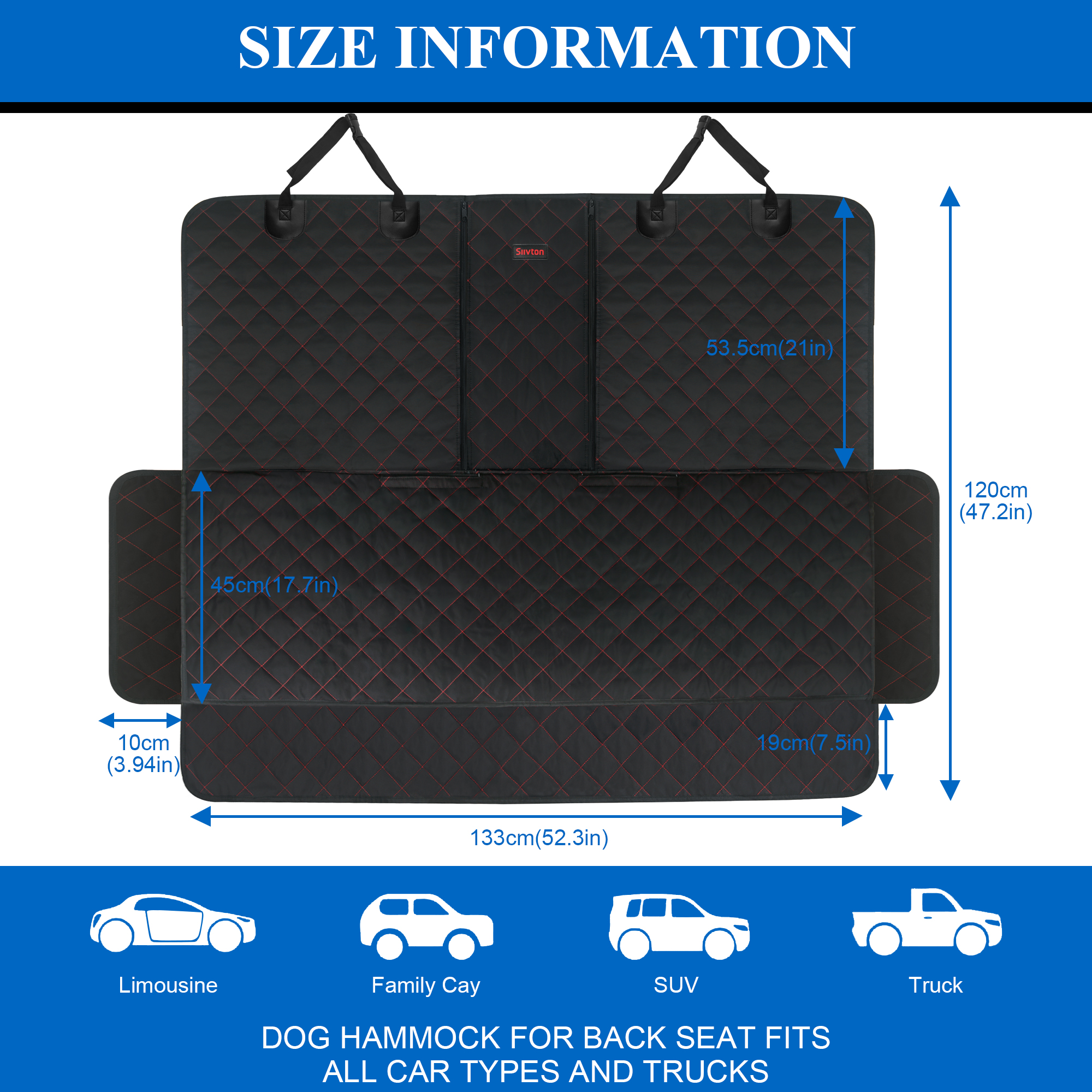 Siivton Waterproof Dog Car Seat Cover, Black photo 5