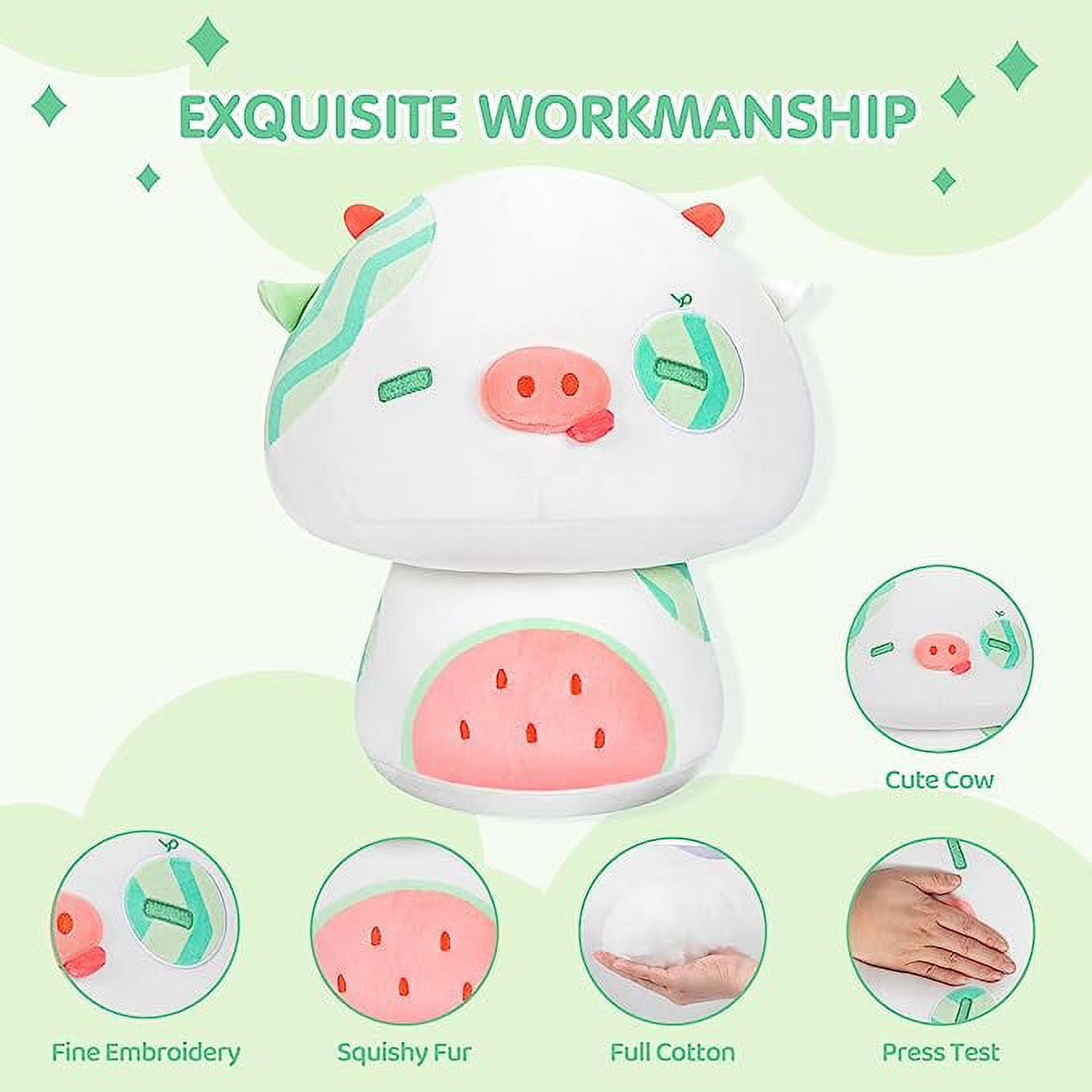 Mewaii® Mushroom Family Avocado Cow Kawaii Plush Pillow Squish Toy