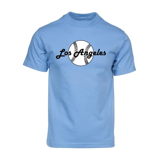 Gravity Threads Mens Los Angeles Baseball Short-Sleeve T-Shirt - Light Blue - 2XL