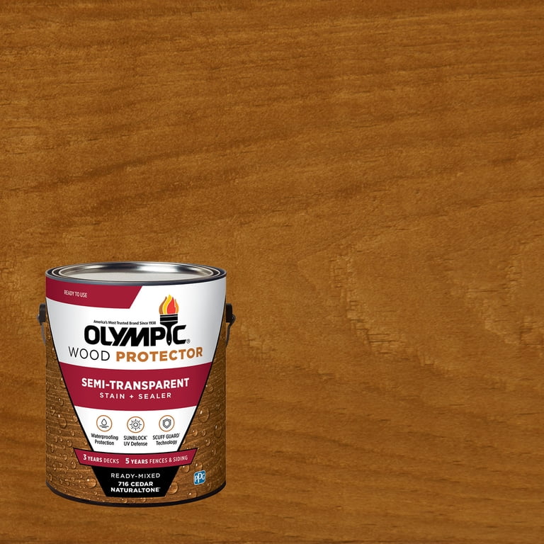 Olympic Wood Protector Cedar Natural Stain & Sealer, 1 Gallon photo 1