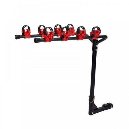Ktaxon 4 Bicycle Bike Rack, Heavy Duty Hitch Mount Carrier, for Car Truck AUTO SUV, Red &