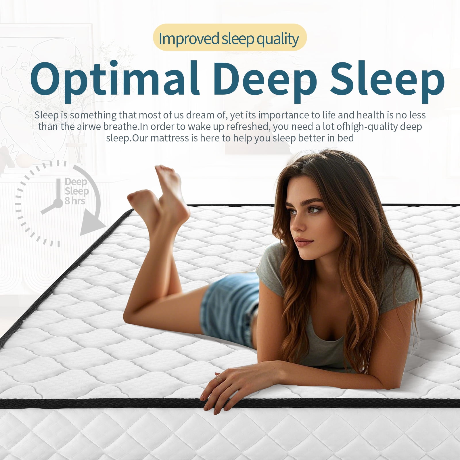 VFD 6" Gel Memory Foam Mattress, Medium Feel, Queen