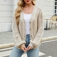 thumbnail image 6 of Pyhlmscde Women's Loose Long Sleeved V Neck Knitted Cardigan Jacket, Cardigan for Women, Womens Fall Tops, Women Sweaters, 6 of 6