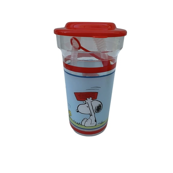 Red Peanuts Snoopy Cup With Straw