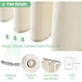 thumbnail image 5 of 72"x72" Shower Curtain, Waffle Textured Thick Fabric Shower Curtains for Bathroom, Polyester Cloth Bath Curtain with 12 Plastic Hooks，Beige, 5 of 6