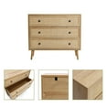 thumbnail image 6 of LuxenHome 35.4" Wide 3-Drawer Rattan Light Oak Finish Wood Dresser, 6 of 15