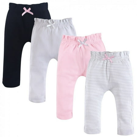 UPC: 0660168661583 | Touched by Nature Baby and Toddler Girl Organic Cotton Pants 4pk Gray Pink 18-24 Months